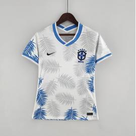 Camiseta Brazil Clásica Blanco 2022 Mujer Mujer 