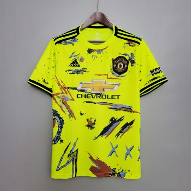 Camiseta Manchester United FC European Training 2020-2021-Verde Fluorescente