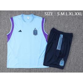 Camiseta De Fútbol Sin Mangas Argentina Azul Claro 23/24 + Pantalone