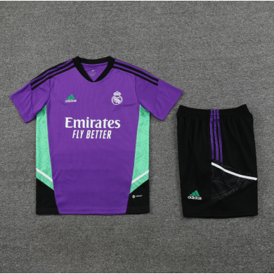 Camiseta Real M adrid CF Pre-Match 2022-2023 Púrpura + Pantalones
