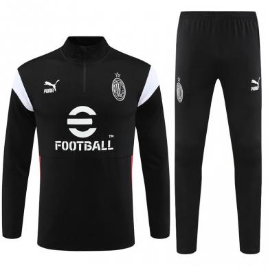 Chandal Entrenamiento AC Milan 2023-2024 Negro (Hombre/Niño) + Pantalones