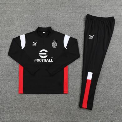 Chandal Entrenamiento AC Milan 2023-2024 Negro (Hombre/Niño) + Pantalones