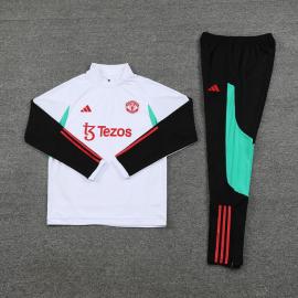 Chandal Entrenamiento Manchester United 2023-2024 Blanco + Pantalones