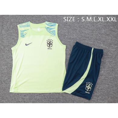 Camiseta De Fútbol Sin Mangas BRASIL Pre-Match 23/24+Pantalones