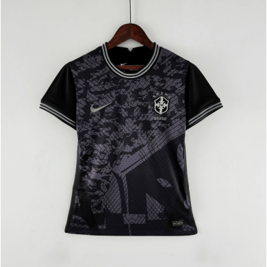 Camiseta Brasil 2022 Negro Mujer