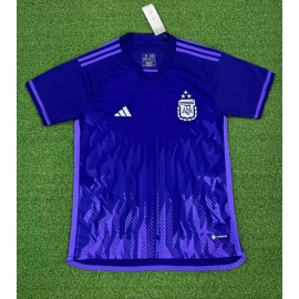 Camiseta Argentina Segunda Equipación Mundial Qatar 2022 Niño 3 estrellas