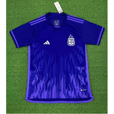 Camiseta Argentina Segunda Equipación Mundial Qatar 2022 Niño 3 estrellas