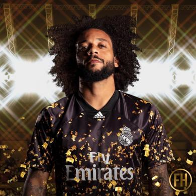 CAMISETA 4ª REAL MADRID 2019/2020 EA SPORTS NEGRO DORADO