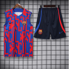 Camiseta De Fútbol Sin Mangas Barcelona 22/23 ROJA Y AZUL + Pantalones