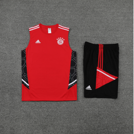 Camiseta De Fútbol Sin Mangas Bayern Munich Pre-Match 22/23 Rojo + Pantalones