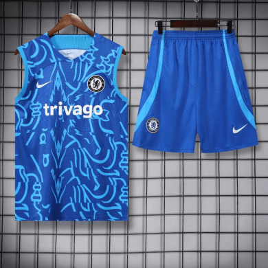 Camiseta De Fútbol Sin Mangas Chelsea Pre-match 22-23 + Pantalones