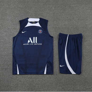 Camiseta De Fútbol Sin Mangas PSG Pre-Match 22/23 Navy + Pantalones