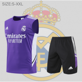 Camiseta De Fútbol Sin Mangas Real Madrid Pre-match 22/23 + Pantalones