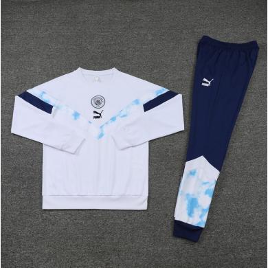 Sudadera Entrenamiento FC Manchester City Blanco 22/23 Niño