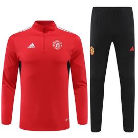 Sudadera Entrenamiento FC Manchester Unido Rojo 22/23 Niño