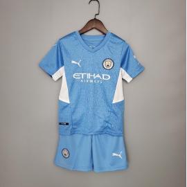 Camiseta Manchester City Primera Equipacion 2021/2022 Niño