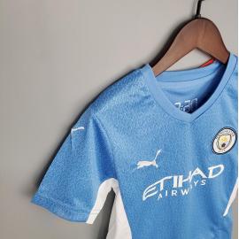 Camiseta Manchester City Primera Equipacion 2021/2022 Niño