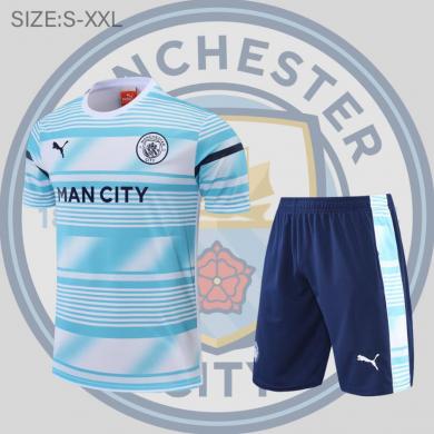 Camiseta 22/23 Manchester City Conmemorativa Blanca Azul