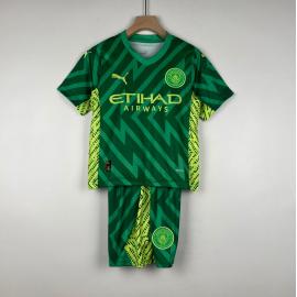 Camiseta Manchester City Portera Verde 23/24 Niño