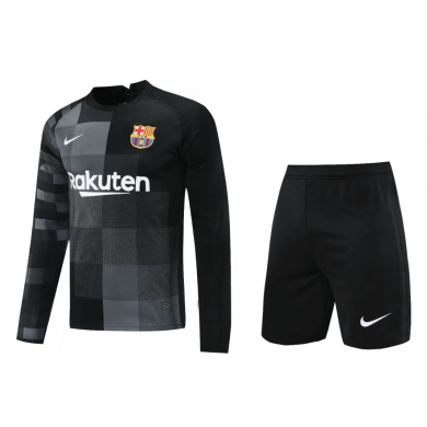 Camiseta Portero b-arcelona 2021-2022 Negro Manga Larga