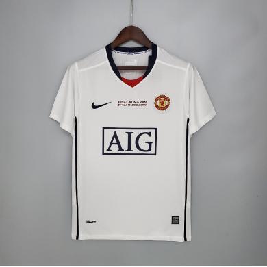 Camiseta Retro Manchester United 08/09 Champions League blanca visitante