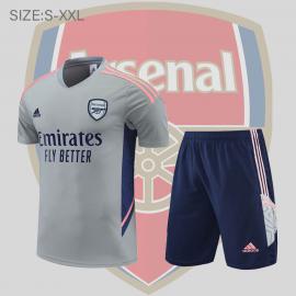 Camiseta 22/23 Arsenal Conjunto De Entreno Manga Corta Gris KIT