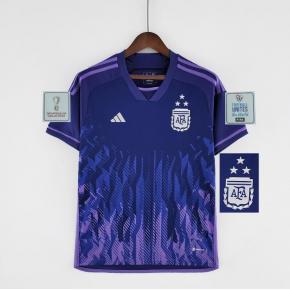 Camiseta Argentina Segunda Equipación Mundial Qatar 2022 3 estrellas 