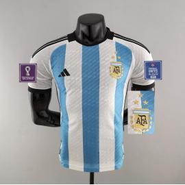Camiseta Argentina Primera Equipación Authentic World Cup 2022 3 Estrellas