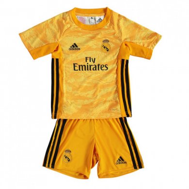 Camiseta De Portero Real M adrid 2019/2020 Amarillo Niño Kit